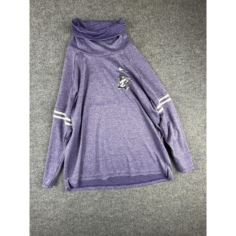 Kansas State Wildcats Sweatshirt Womens 2XL Purple NCAA Football Nike Cowl Neck